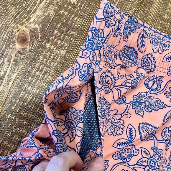 Men’s M Swim Trunks Beach Bros NWT 4 Way Stretch Leafy Floral Tangerine - Picture 7 of 14